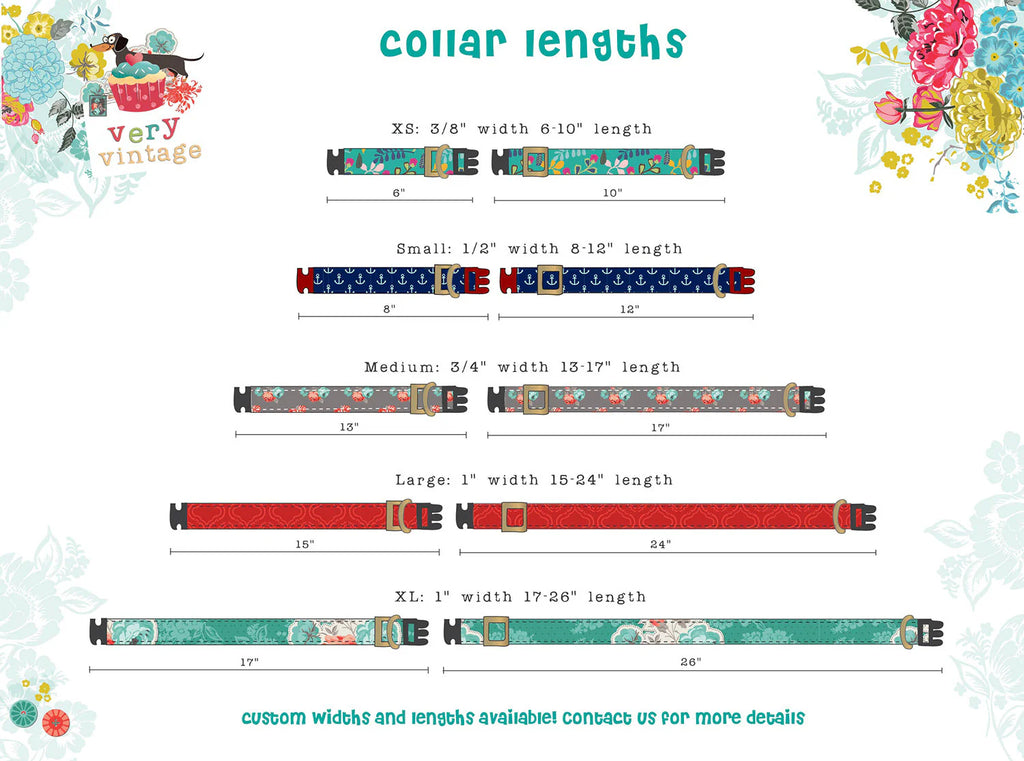 Sailor Plaid - Organic Cotton Dog & Cat Collars - Handmade in the USA