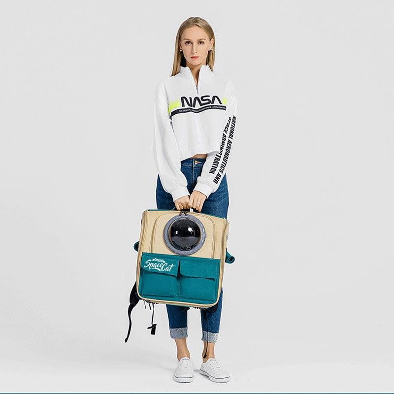 Canvas Cat Carrier Bag Expandable Backpack