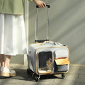Cat Rolling Carrier Backpack with Wheels Trolley Bag