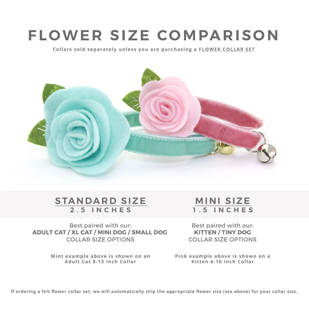 Strawberry Cat Collar + Flower Set - "Strawberry Patch" - Berry Fruit Cat Collar W/ Scarlet Red Felt Flower (Detachable) / Cat, Kitten + Small Dog Sizes