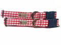 Sailor Plaid - Organic Cotton Dog & Cat Collars - Handmade in the USA
