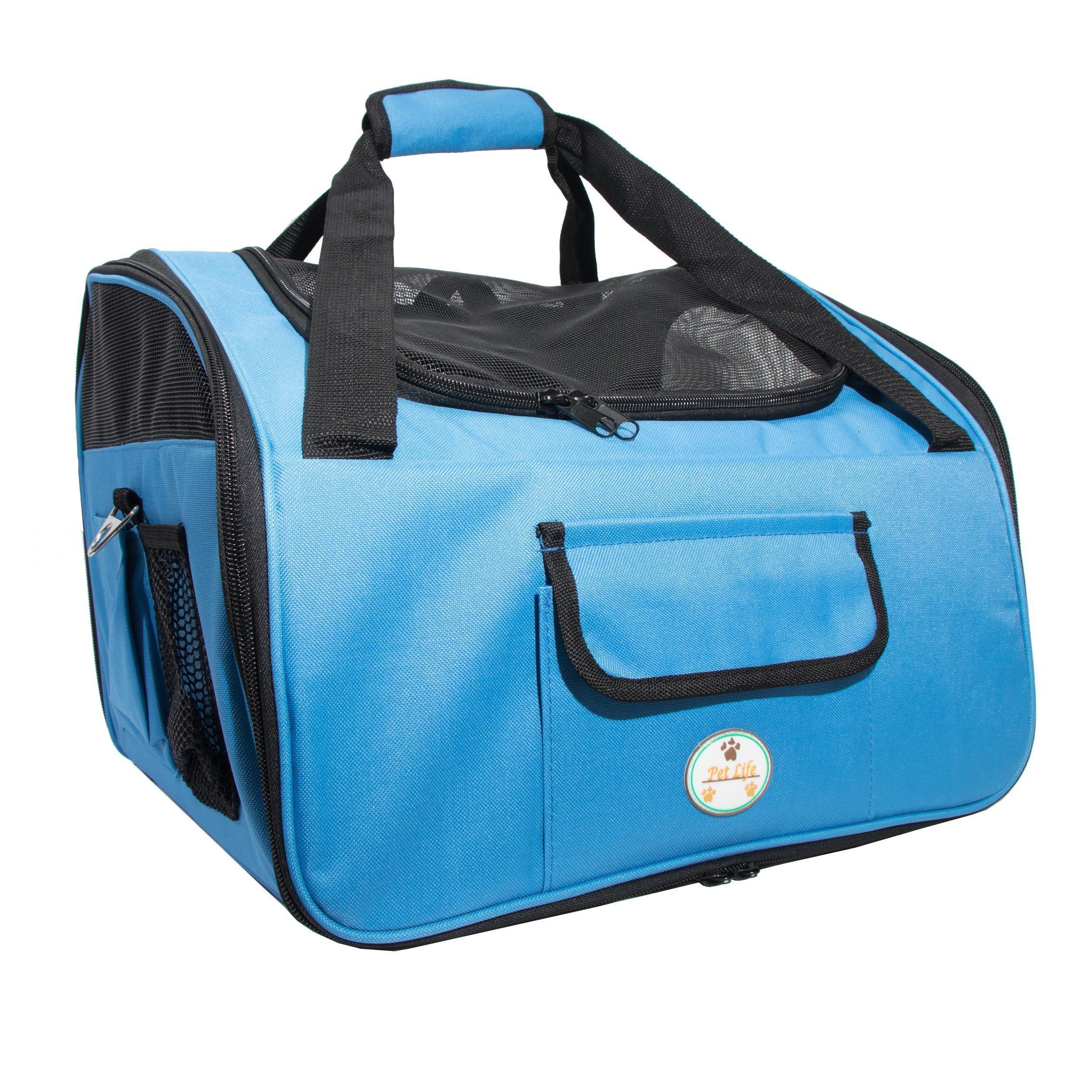 ® 'Ultra-Lock' Collapsible Safety Travel Wire Folding Pet Dog Carseat Car Seat Carrier Crate